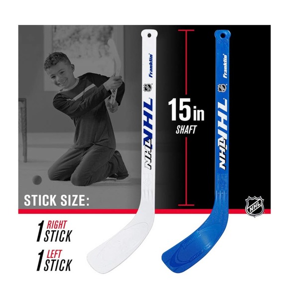 Franklin Sports NHL Mini Hockey Hockey Goal 2 Mini Hockey Sticks 2 Foam Balls - Picture 4 of 7